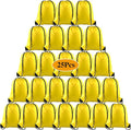 PLULON 25 Pcs Yellow Drawstring Backpack Bags Bulk String Backpack Cinch Sack Pull Sport Gym Backpack Bags for Yoga Traveling Outdoor Sports