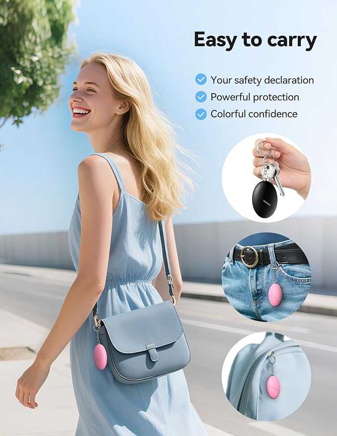 Personal Safety Alarm for Women, 140dB Travel Safe Waterproof Self Defense Keychain, Personal Alarm Loud Siren Safety Keychain for Girls Kids Elderly - 2 Pack