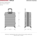 SwissGear 7366 Signature Hardside Expandable Luggage with Spinner Wheels, TSA Lock, Navy, Checked-Medium 23-Inch