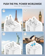 EPICKA 35W Universal Travel Adapter with 2 AC Outlet, European Travel Plug Adapter with PD Fast Charging, 6-Port (2 AC/2 USB-C/3 USB-A) International Power Adapter - Travel Essentials (TA-205, White)