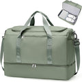 Large Travel Duffle Bag,Carry on Overnight Weekend Bag with Shoes Compartment,Weekender Bags for Women for Travel Business Trips Sport Hospital,Olive Green