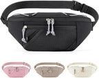 BAGSMART Large Capacity Fanny Packs for Women, Adjustable Fashion Waist Packs with Multiple Pockets, Durable Belt Bag for Traveling Workout Hiking, Black