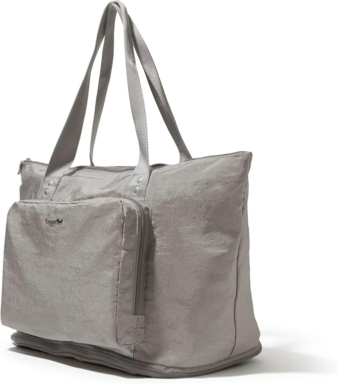 Baggallini Carryall Expandable Lightweight Travel Tote 22" Packable Folding Compact Nylon Washable Weekender w/Luggage Sleeve