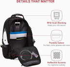 SWISSGEAR 1900 ScanSmart TSA Laptop Backpack Fits 17 Inch Laptop with RFID Protection and Tablet Pocket, White/Black, 19-Inch
