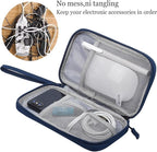 CAAORDKSO Electronic Organizer Travel Cable Accessories Case, Organizer Bag, Accessories Pouch for Cable, USB, Cord, Charger, Phone, Power Bank, Earphone (Navy Blue)