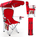 VTOY Portable Camping Chair with Canopy - Folding Chair with Canopy, Durable 600D Oxford Canopy Chair for Camping, Beach, Picnics, Fishing & Sports