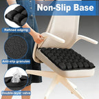 Portable Inflatable Seat Cushion, Airplane Travel Cushion Kit with Storage Pouch, Eye Mask & Earplugs, Fits Airplane Seat/Car/Office/Chairs (36 Air Cells)