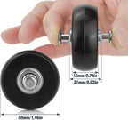 Zoofen 50 x 18mm Luggage Replacement Wheels 4 Pcs Rubber Suitcase Replacement Wheels Wear-Resistant Repair Casters for Luggage