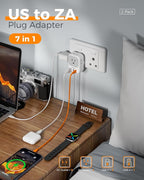 South Africa Plug Adapter 2 Pack, TESSAN Type M Adapter for South Africa with 4 Outlets 3 USB (2 USB-C), Type M Adaptor for US to Namibia Botswana India Nepal Mozambique Sri Lanka