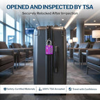 Forge Open Alert TSA Approved Luggage Locks - 3 Digit Combination, Easy Read Dials, Zinc Alloy Body - Ideal Travel Lock for Luggage, Suitcases, Bags & Toolboxes (Purple 4 Locks)
