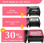 Gonex Compression Packing Cubes, 4pcs Expandable Storage Travel Luggage Bags Organizers (Bright Pink)