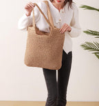 GOLDTIMO Beach Bags for Women - Summer Soft Large Woven Shoulder Purse Handbag, Beach Tote Straw Bag for Summer Vacation