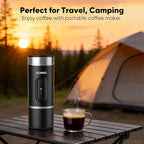Portable Espresso Machine with Self-Heating System, 15 Bar Portable Coffee Maker Compatible with Capsules & Ground Coffee, Espresso Maker for Car, Camping & Travel