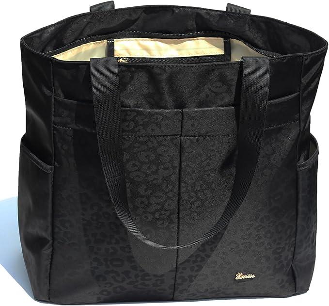 ESVAN Original Floral Tote Bag Large Shoulder Bag with Multi Pockets for Gym Travel Beach Daily Bags