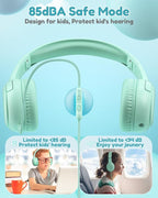 awatrue USB-C Kids Headphones with Mic - 85/94dB Volume Limiter, Foldable Wired Toddler Headphones for Boys & Girls, Over-Ear Type-C Kid Headphones for School, Travel, lPad, Tablet & Smartphones