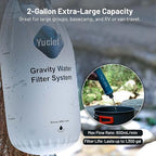 Yuclet Gravity Water Filter System w/ 2-Gal Bag & 0.1-Micron Water Filter Straw, Gravity-Fed Water Filtration System Water Purifier Survival for Camping, Backpacking, Hiking & Emergency Preparedness