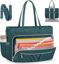 RAINSMORE Teacher Tote Bag 15.6 Inch Laptop Bag for Women Work Bag with Large Cup Holder Nurse Bag Computer Tote Handbag