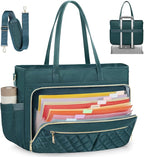 RAINSMORE Teacher Tote Bag 15.6 Inch Laptop Bag for Women Work Bag with Large Cup Holder Nurse Bag Computer Tote Handbag
