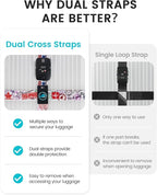 Travelkin Luggage Straps TSA Approved - Adjustable Cross Suitcase Straps with TSA Lock, Reinforced Buckle, Unique Pattern - Secure Heavy Duty Luggage Straps for Travel (Journey)