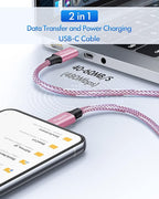 etguuds Pink USB C to USB C Cable 3ft, 2-Pack 60W USBC to USBC Cord, Type C to C Charger Cable Fast Charging for iPhone 17 16 15 Pro Max Plus Air, Samsung Galaxy S25 S24 S23, for MacBook/iPad, Pixel