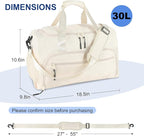 Gym Bag for Men Women, Sport Duffle Bag with Wet Pocket & Shoes Compartment, Water Resistant Overnight Weekender Bag Duffel Bag