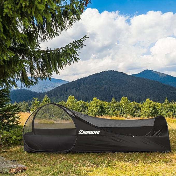 L RUNNZER Single Person Pop Up Tent, 1 Person Mosquito Net Tent