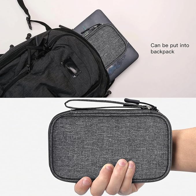CAAORDKSO Electronic Organizer Travel USB Cable Accessories Case Bag, Waterproof Electronics Accessories Bag Organizer Case for USB, Cable, Cord, Charger, Phone, Power Bank, Earphone (Dark Gray)