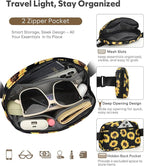 Pritent Fanny Packs for Women Cross Body Bag Waterproof Belt Bag with Adjustable Strap and Zipper Back Pocket Small Crossbody Bags Fashion Waist Packs for Workout Travelling(Sunflower)