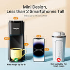 Tastyle Mini Hot and Iced Coffee Maker Single Serve, for K Cup and Ground, 6 to 14 Oz Brew Sizes, with Recipe Book, for Home, Travel, RV, Office and Dorm,Classic Black (2.0 Version)
