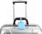 Travelambo Luggage Tags for Suitcases PU Leather Travel Tags Bag Tags Privacy Protection Travel Essentials