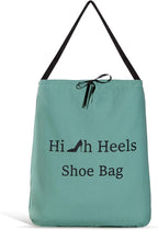 Premium Drawstring High Heel Shoe Bag – Travel-Friendly Dustproof Pouch for Heels & Sandals, Lightweight & Durable, 11 Color Options (dark gray)