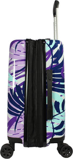 World Traveler VentureX Airline Approved 2-Piece Carry-On Luggage Set – Lightweight Hardside Polycarbonate Suitcase with Spinner Wheels - Tropical Leaves
