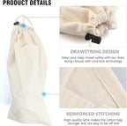 PlasMaller Shoe Storage Bags 100% Cotton with Drawstring for Men and Women for Travel Protecting and Storing Shoes