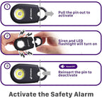 Fosmon Personal Alarm for Women (2-Pack), Self Defense Protection Keychain Safety Sound Siren 125DB with Strobe Light LED Flashlight Carabiner, SOS Emergency Security Alert Device for Kids Elderly Men