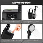 Portable Camping Shower with Heater, 6000mAh Rechargeable Portable Shower with 2000W Immersion Heater, LED Display, Heated Camping Shower for Travel, Hiking, Car, Pet