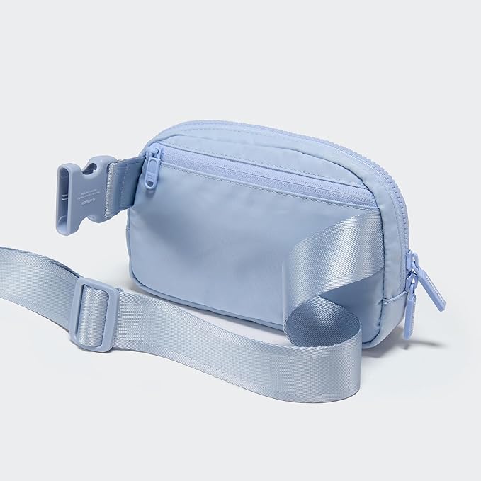 Pander Two Way Zipper Fanny Pack Nylon Everywhere Belt Bag for Women, Water Repellent Waist Packs, Crossbody Bags with Adjustable Strap (Windmill Blue).