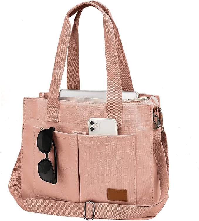 Canvas Laptop Tote Bag for Women | Pockets, Stands Upright, Convertible