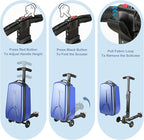 Scooter Luggage for Kids Scooter Suitcase for Ages 4-12, 4 in 1 Kids Luggage Boarding Suitcase Detachable & Foldable Scooter Travel Trolley Ride On Luggage-Blue