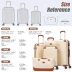Cosbarn Luggage Sets 5 Piece Suitcases with Wheels, Suitcase Set ABS Hard Case Luggage with TSA Lock Spinner Wheels Durable Travel Luggage