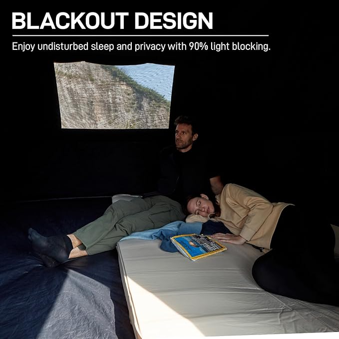 EVER ADVANCED Blackout 6 Person Camping Tent, Instant Cabin Tent for Family with Vestibule and Large Mesh Windows, 60s Easy Setup, Double Layer, Water-Resistant