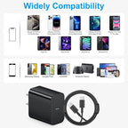 iPhone 17 16 15 Charger Fast Charging 10FT - 20W USB C Charger Block with 10FT Type C to C Cable Compatible with iPhone 17/17 Pro/17 Pro Max/Air/16/16e/15, iPad Pro, iPad Air (Black)
