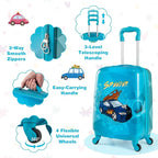 BABY JOY 2 PCS Kids Luggage, 16” Carry-on Hardshell Suitcase with Wheels & Hardside Backpack for Boys Girls, Airline-Approved Toddler Travel Luggage Set (Racing Car)