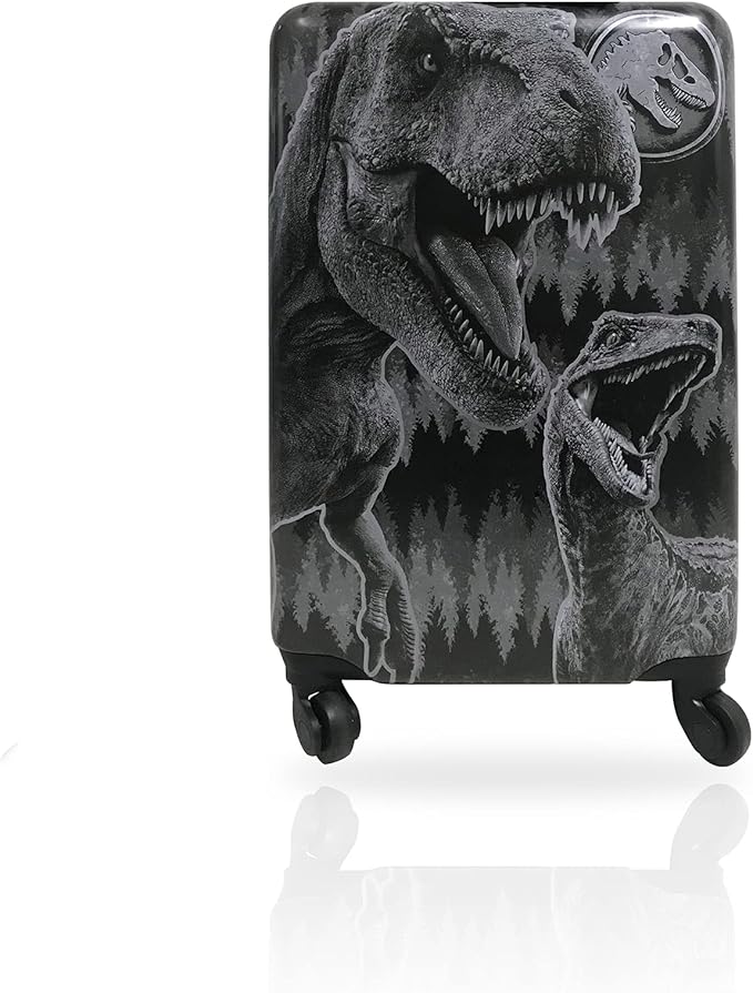 Fast Forward 20 Inches Jurassic World Dinosaur Suitcase - Hard Sided Tween Spinner Travel Trolley Kids Caary-On Luggage With Wheels