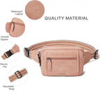 LATMAP 3L TRIPLE ZIP Fanny Packs Belt Bag For Women Men Crossbody Waist Pack Sling Chest Bum Travel Bag Purse Faux Leather Fashion Cute Light Pink
