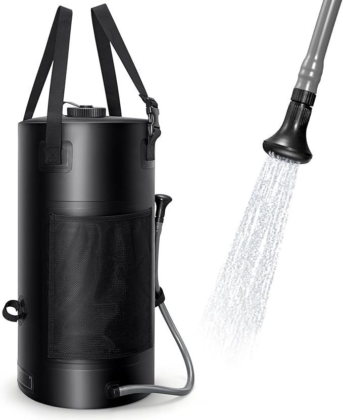 SPACEREST 5 Gal/3 Gal Solar Shower Bag, Solar Heating Camping Shower Bag, On-Off Switchable Shower Head, Portable Shower with Thick Tarpaulin for Camping, Surfing, Outdoor Traveling, No Tear & Leak