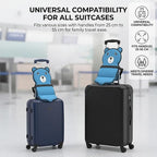 Cartoon Bear Kids Suitcase Seat with Safety Strap, Toddler Travel Essential, Luggage Seat for Family Travel, Comfortable Ride for Kids, Blue