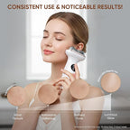 Microcurrent Facial Device with Red Light Therapy - 7-in-1 LED Sculptor & Cold Heated Gua Sha for Face Neck Eye Firming, Depuffing & Double Chin Reduction