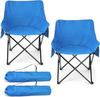 HaSteeL Camping Chair for Adults, Compact Folding Portable Chairs Set with Side Pockets for Outdoors Fishing, Hiking, Backpacking, Picnic, Beach, Travel, Supports to 250lbs, & Storage Bags (Blue)