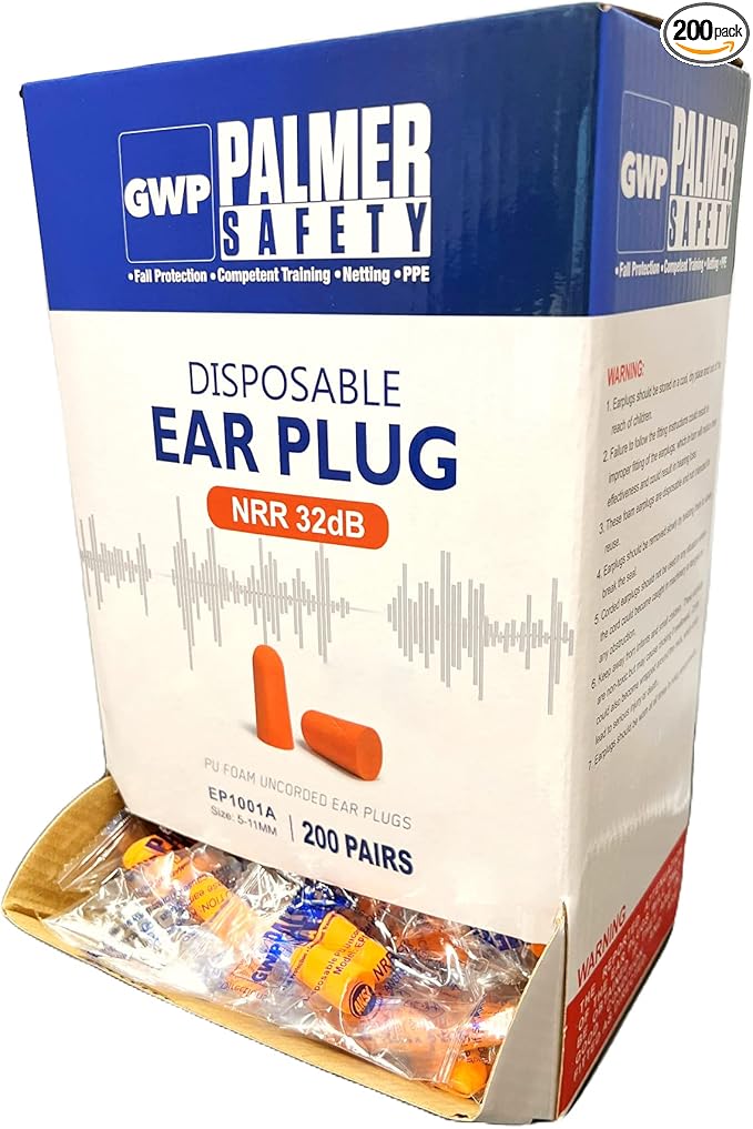ATERET Earplugs 200 Pairs I 32db Noise Cancelling Soft Disposable Ear Plugs I Safety Hearing Protection for Travel Concert Hunting Shooting Range Work Construction