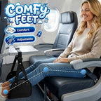 Airplane Foot Hammock, No Collapse Thickened Bamboo Airplane Foot Rest for Long Flight, Adjustable Footrest for Office, Long Flight, Flawless Accessory with Business Trip (2 PCS)